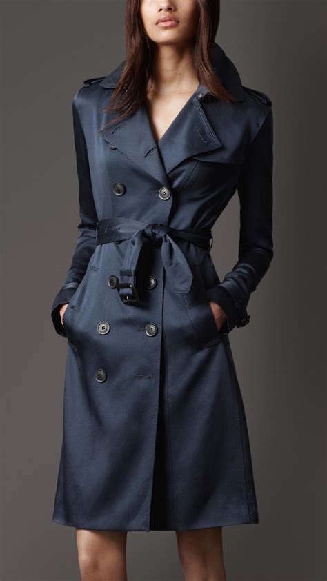 burberry silk trench blue